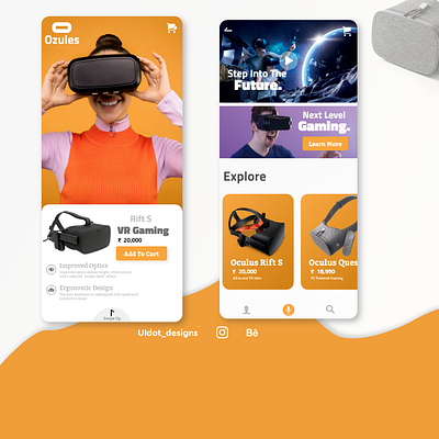 VR Gadget app 3dgraphics adobexd aesthetic app design app interface bold font colors dark ui designers git hub figmadesign gaming gaming app interfacedesign ui ux vr vray