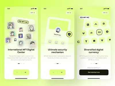 NFT-NC Part2 app design guide page icon mobile nft sign up ui ux