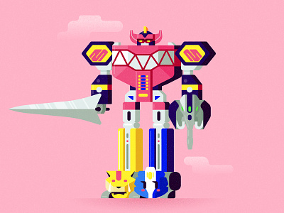 Megazord animals anime characterdesign colour illustration illustrator mecha megazord powerrangers robot saban superhero vector