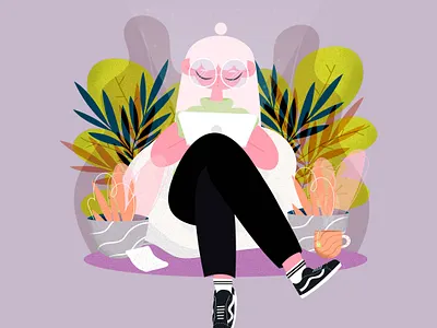 VANS adobe character design designer girl illustration illustrator plants power stayhome vans vansofthewall wacom