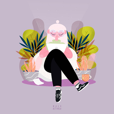 VANS adobe character design designer girl illustration illustrator plants power stayhome vans vansofthewall wacom