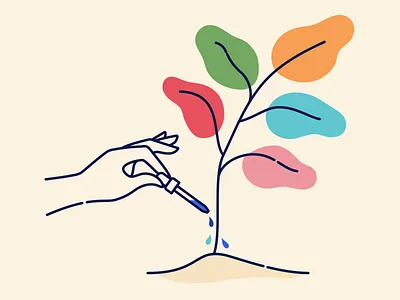 Healthy Plant Illustration dropper hand illustration illustrator linework minimal plant