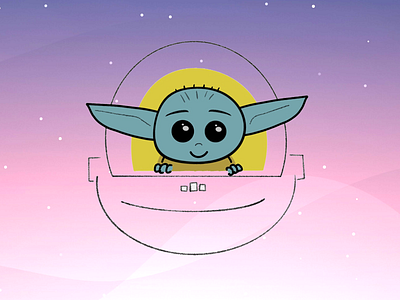 May the 4th be with you! 2d art baby yoda character character design colors cute cute illustration disney disney art illustration illustration art mandalorian movie procreate procreate art star wars starwars the mandalorian vector