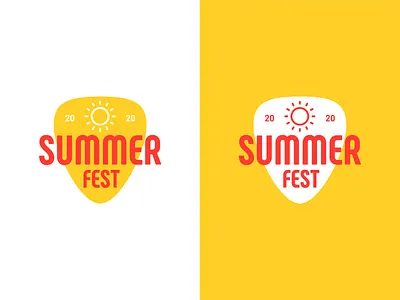 30 Days of Logos | 05 - Summer Fest branding challenge crest design flat free graphic design guitar pick illustrator logo logo design minimal summer festival vector