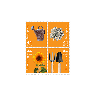 Gardening USA Stamp Set branding dribbble fundamentals geometric graphicdesign minimal minimalism stationery typeface typography