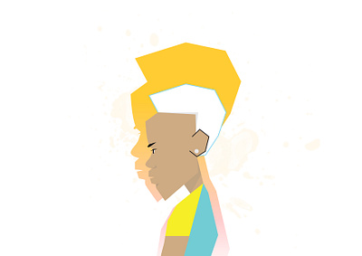 Title: Fearless adobe illustrator african afro cartoon creative design fearless flat illustration flatdesign strength white hair