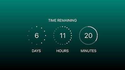 Countdown Timer black countdown dailyui design illustration time timer ui ux vector