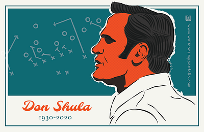 RIP Don Shula coach coaching don shula football illustration in memorium legend miami miami dolphins nfl sportrait sports illustrated