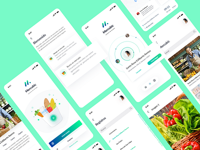 Mercubic app aplication app designer ecommerce family food fruits map market mobile purchases registration search search results supermarket ubication ui ux veggie