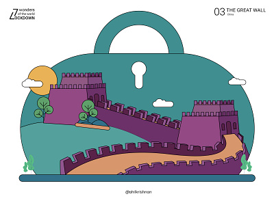 7 Wonders of the world | LOCKDOWN | - 03.The Great Wall adobe illustrator adobe photoshop advertising branding design illustration minimal print design vector