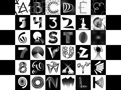 36 days of type - First try 2020 36daysoftype 36daysoftype07 blackwhite challenge fonts geometry inspiration letters logotype numbers pattern typeface typogaphy