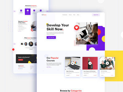 EduCourse Landing Page Exploration design landing page design landingpage typography ui ui ux user experience user interface web website