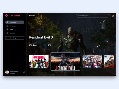 Gaming Dashboard dashboad design ui web