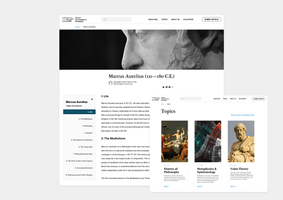 Open article design flat minimal philosophy ui ux web website