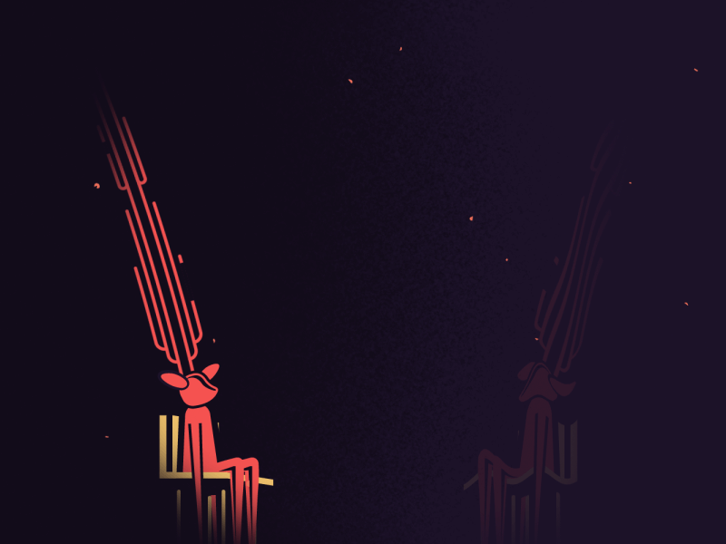 Deer 2d antlers chair deer reflection surreal