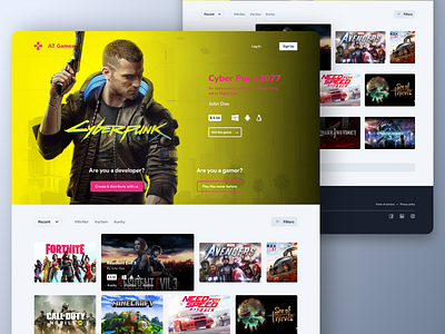 Gaming App Landing Page app design games gaming landing page ui web