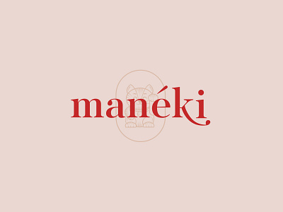 Maneki brand branding cats logo logotype lucky lucky cat red