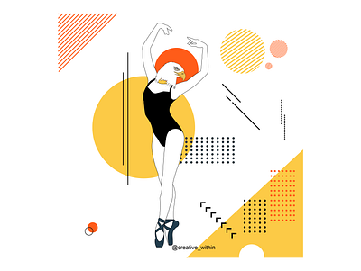 Woman: Mix of Strength & Grace adobe illustrator artwork ballet dance design flat flat design geometric illustration illustration illustrator posture vector
