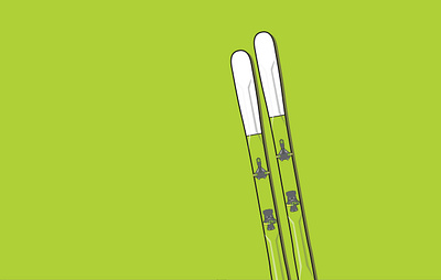 SKIS design graphic graphics green illustration illustrator mountains product design skiing sports vector