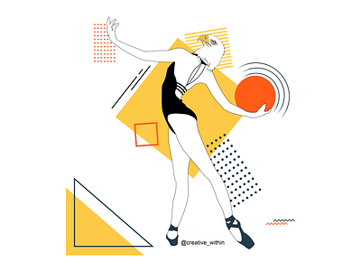 Woman: Mix-of-Strength & Grace adobe illustrator art artforsale artworks design flat flat design geometric design illustration illustration art illustration design illustrations illustrator vector website