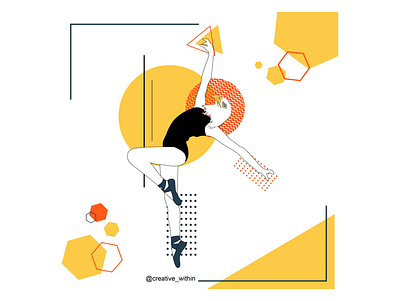 Woman: Mix-of-Strength & Grace adobe illustrator art ballet dance design eagle flat illustration posture