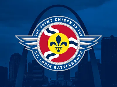 Joint Chiefs of the St. Louis BattleHawks Brand Identity badge flag football military rope roundel st louis wings