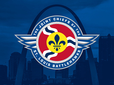 Joint Chiefs of the St. Louis BattleHawks Brand Identity badge flag football military rope roundel st louis wings