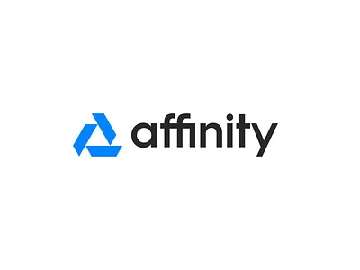Affinity affinity brand brand identity branding clean delta exploration figma isometric logo minimal branding redesign triangle