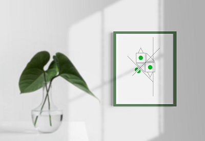 minimal plant composition 2d art composition design dribbble geometric illustration interior design minimal poster