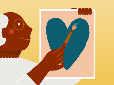 art for the neighbourhood artist artwork covid illustration man neighbor paintbrush painting portrait senior yellow