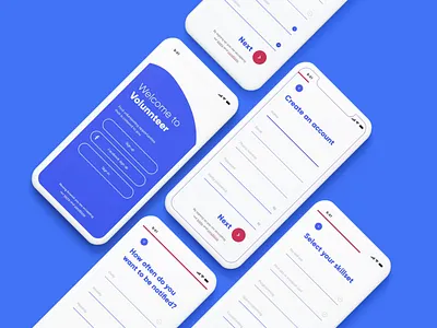 Volunteering app registration form app challenge daily ui design flat blue design thinking minimal resgistration no1 sign up ui ux volunteer event