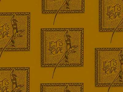 Lizard Rodeo Print anole brand cowboy drawing font hand handwritten handwritten logo illustration lizard pattern rodeo textile textile pattern textile print type