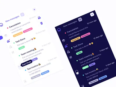 UI Study dark icons tags ui