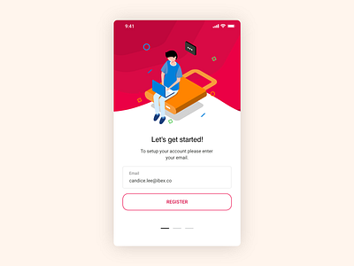 Register screen for an app app design illustration mobile register register form ui ux