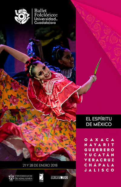 Ballet Folclórico UDG, 2018 branding dance flyer folclore mexico placard poster