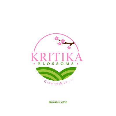 Logo Design: Kritika Blossoms adobe illustrator brand identity branding company logo design flat flora illustration illustrator logo vector website