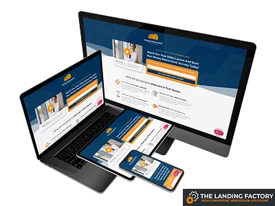 Opt-in video template for online money making courses blue elementor landing page landing page concept landing page template masterclass money money making money making course online course opt in opt in page builder page layout responsive responsive design template video course web design website