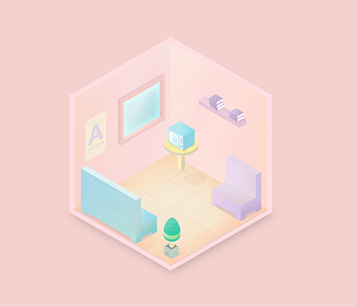 Tiny Room concept design draw illustrator ilustración inspiration isometric isometric illustration room vector