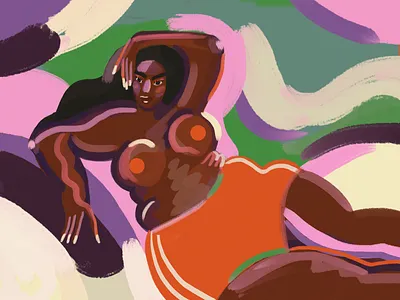 Curves digital painting illustration painting woman