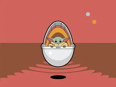 Baby Yoda Egg baby yoda design easter egg flat illustration may the fourth minimal star wars vector yoda