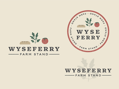 Wyseferry Farm Stand badge badge logo brand brand design brand identity branding bread design farm illustrator logo logo design plant plants texture typogaphy vector vegetable veggies