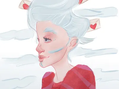 Angel angel blue characterdesign illustration love procreate red