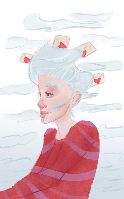 Angel angel blue characterdesign illustration love procreate red