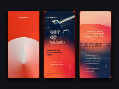 Torturenight Band App app application blur blurry daily ui daily ui inspiration dark gradient music app radial gradient