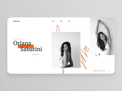 Wikartists - Concept artist artistic bio concept design grid layout minimal minimalism oriana sabatini profile singer ui