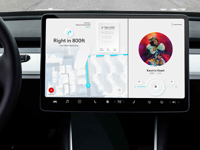 Minimal Auto Infotainment auto automobile car design infotainment minimal music navigation ui ux