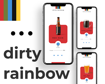 Dirty Rainbow Brewery app branding design logo ui