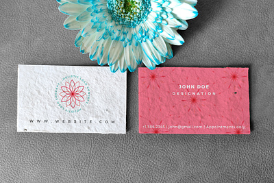 Business Cards Mock Up with Gerbera (Daisy) branding business card mockup business cards businesscard clean design editable floral flower minimal mockup mockup design mockup psd mockup template vector