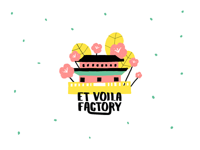 Et voila factory - Seoul illustration korea leaf plant sakura seoul temple