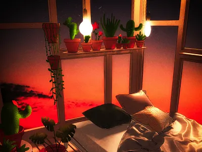 Cozy room animation blender design illustration interior interior design painting photoshop render room
